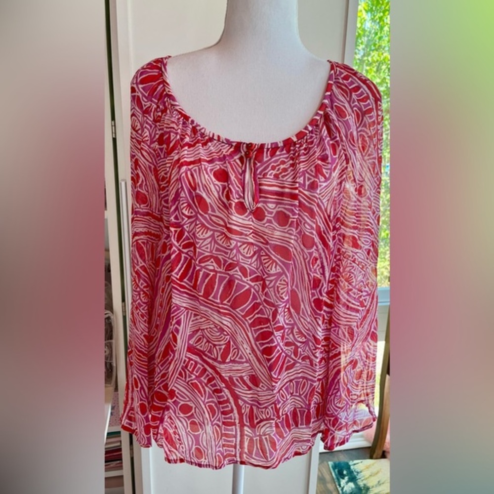 Trina Turk EUC silk blouse Size L